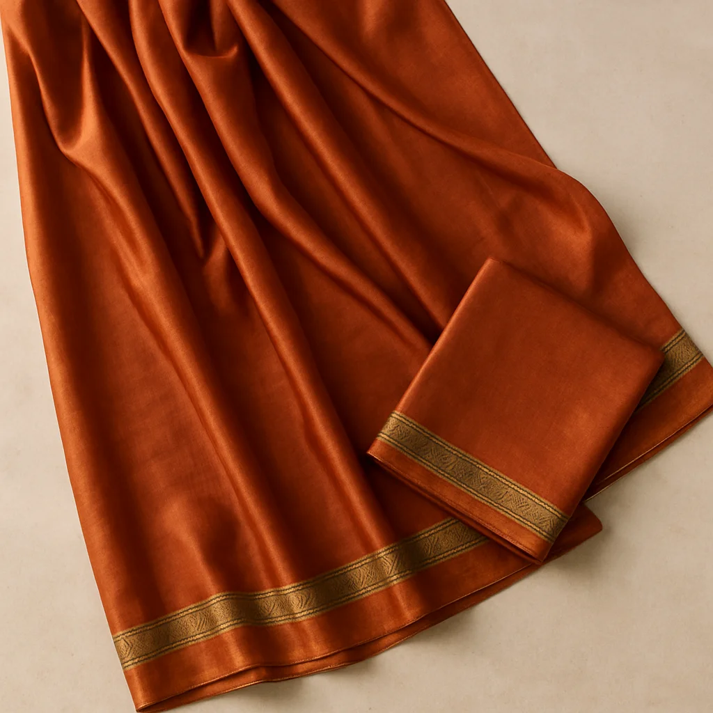 Rupali Rust Silk Saree